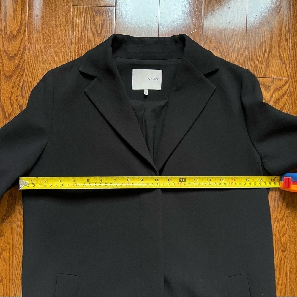 OAK + FORT Black Long Formal Relaxed Blazer Jacket - Sz XS - Picture 11 of 13